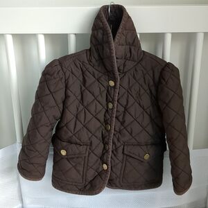 Ralph Lauren Brown Barn Coat Puffer Jacket Princess Sleeve Button Closure 2T
